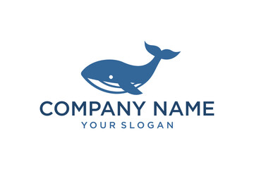 Obraz premium Modern Blue Whale Logo Template for Marine Brand Identity