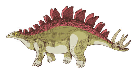 Stegosaurus dinosaur hand drawn vector © Marina Gorskaya