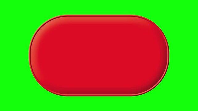 Blank Red Oval Button on Chroma Key Green Screen