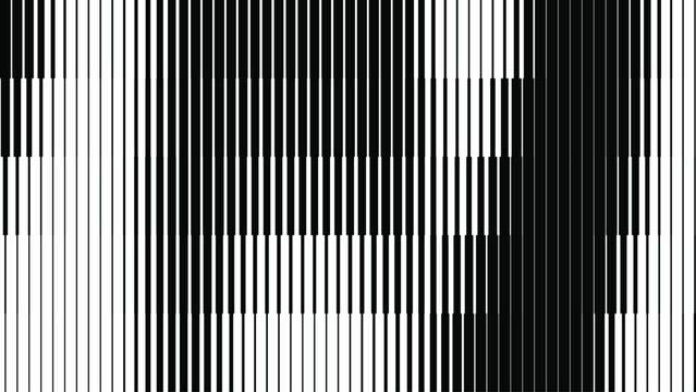 Geometric Halftone Lines Background with Vertical Stripe Pattern. Smooth Gradient Effect from Dense to Sparse Parallel Lines. Black and White Vector Texture.