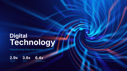 Tech Data Flow Visualization Featuring Optic Fiber Streams and Neural Network Links. Backdrop for Digital Innovation Reports, Speed-Optimized Presentations or Futuristic Data Infrastructure Designs