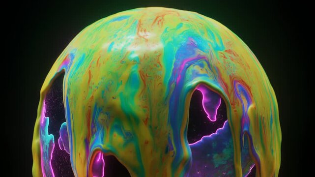 ネオン毒液に覆われていく地球が示す環境危機と未来社会の警告