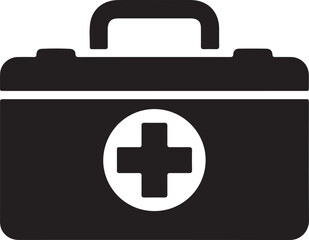 Obraz premium Vector medical first aid kit icon isolated PNG with Transparent Background