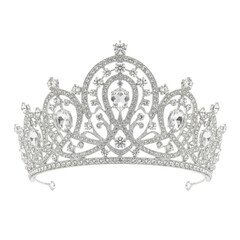 Elegant silver crystal tiara with diamond accents © BTG