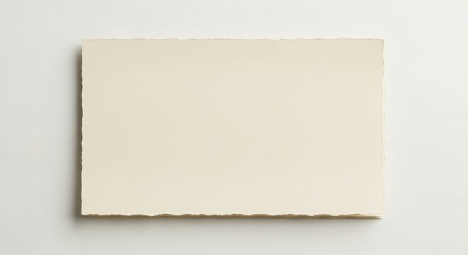 Blank vintage postcard with deckled edge isolated on white background