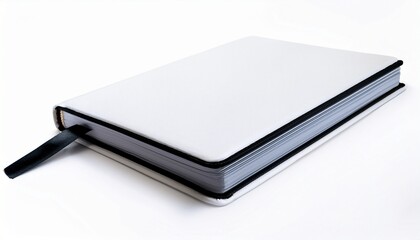 isolated white book notebook planner bright color with dark black bookmark on white background