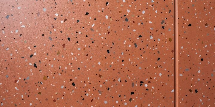 Terrazzo Style Plaster Wall Texture in Terracotta - Semi-Gloss Interior Surface