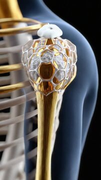Shoulder Prosthesis: An illustrative depiction of a shoulder joint implant, showcasing medical innovation and anatomical study. 