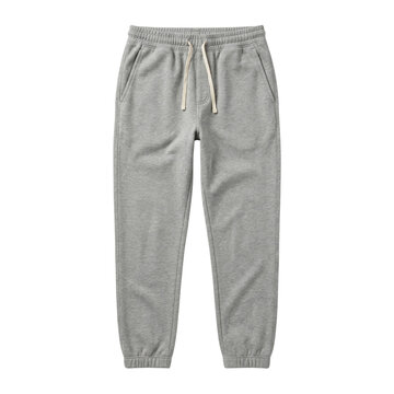 Grey cotton joggers with drawstring waistband