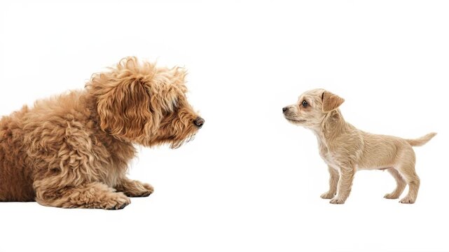 Two Dogs Facing Each Other Isolated