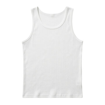 Classic white ribbed cotton tank top undershirt