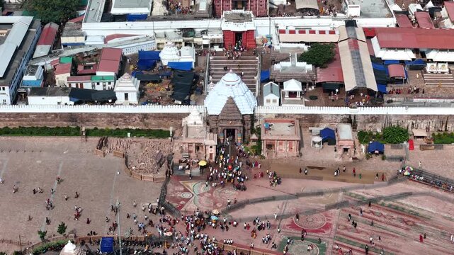 Aerial View of Jagannath Temple Complex in Puri Odisha India