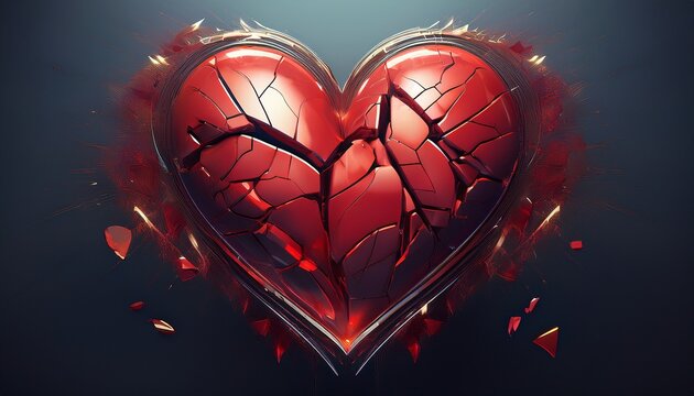 broken heart symbol a striking image of a fractured red heart