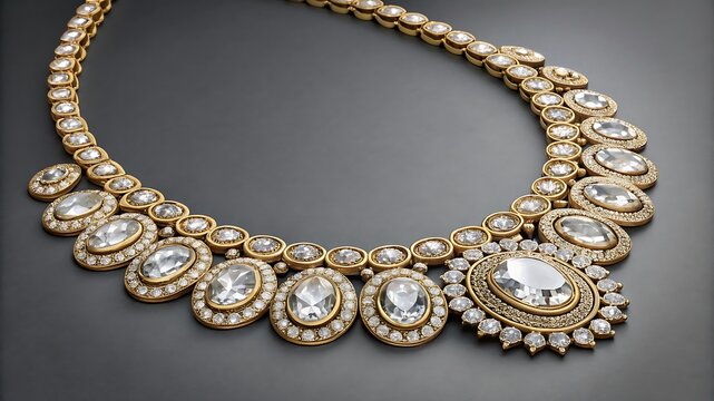 Exquisite diamond necklace with large center stone and intricate gold setting