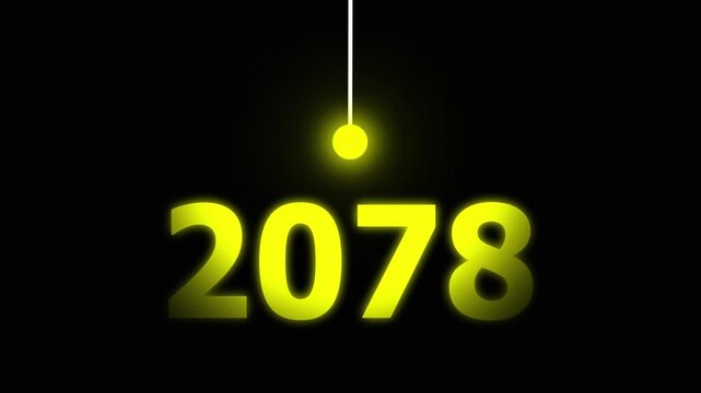 Yellow Idea Lighting Up 2078 &ndash; Futuristic New Year Concept Symbolizing Innovation, Hope, Strategy and Forward Thinking Success.