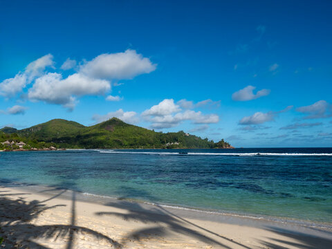 View of the sea from Baie Lazar Beach.