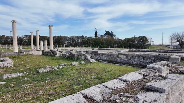 Ruins of Pella - capital city of Ancient Macedonian Empire, Central Macedonia, Greece
