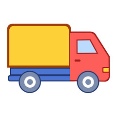 Fototapeta premium Delivery truck shipping service flat icon