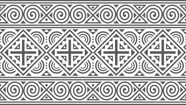 Hmong fabric patterns feature intertwined curved lines forming spirals, a unique symbol of the Hmong ethnic group. These patterns can be used in the design of clothing, bags, backgrounds, wallpapers, 