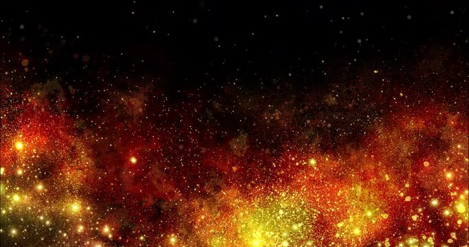 火花がゆっくりと昇るような和風イラスト背景動画