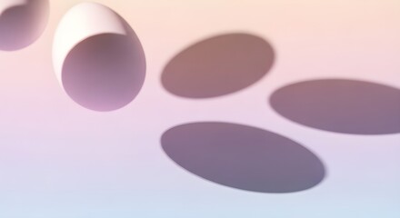 A pastel colored background with abstract shapes and shadows