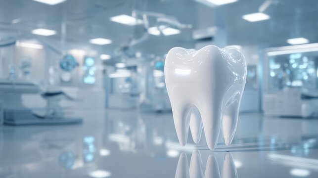 Single tooth model in clinical setting symbolizing dental bone grafting, implant site preparation and alveolar ridge augmentation.