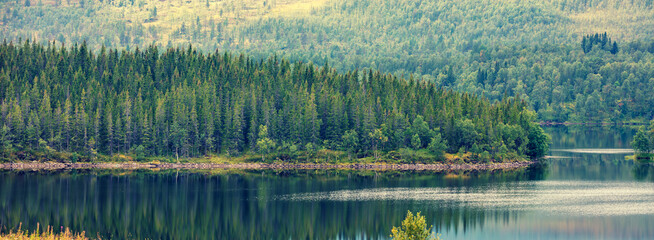 Panoramic view of the fjord. Beautiful nature of Norway © vvvita