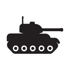 Fototapeta premium A stark silhouette of a military tank is prominently displayed showcasing its armored body and powerful turret