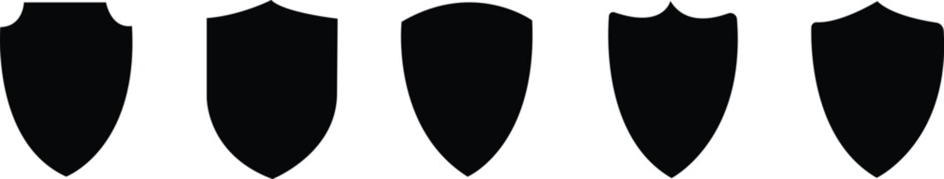 Shield icons set. Shield shape icons. Symbol shape. Different shields collection. Police badge. Security sumbol. Protect shield flat style - stock vector. See Less. isolated on transparent background