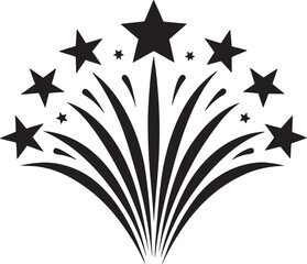 Obraz premium Fireworks Star Silhouette Vector – Celebration and Festival Icon Set