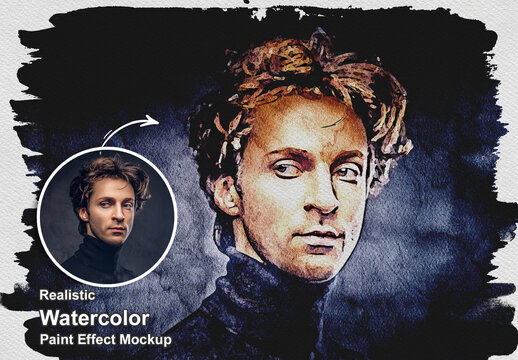 Realistic Watercolor Paint Effect Mockup