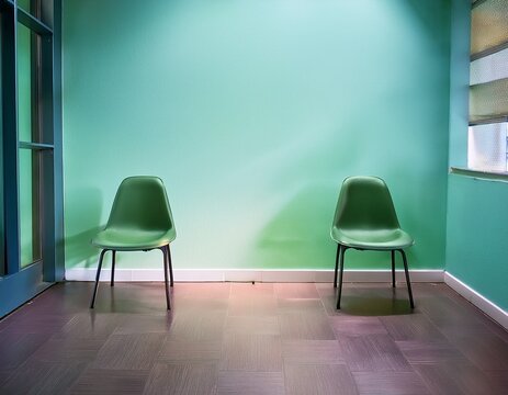 two empty chairs in a room disconnection unspoken distance or silent tension concept copy space