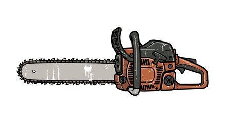 Chainsaw isolated on white background, tool for cutting wood
