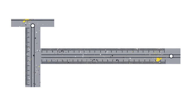 T-Square Ruler with Measurement Markings