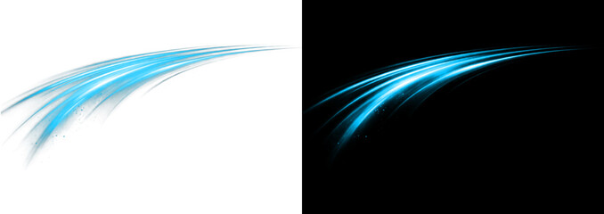 Cyan light trail effect with glowing speed lines and energy sparkles © Ontime Rahela