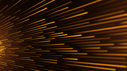 Obraz premium Glittering Golden Waves Cascade Against Dark Backdrop. Ethereal Flow Of Shimmering Particles Creating Luxurious Holiday Decor.