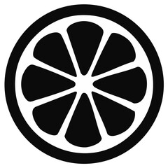 Fototapeta premium Black and white citrus fruit slice illustration
