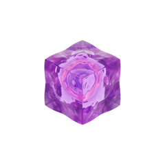 Abstract Purple Liquid Cube with Swirling Patterns