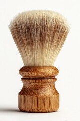 Minimalist shaving brush studio shot, clean background and soft lighting