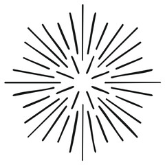 Obraz premium Bursting Radial Lines Sunburst Design Element Abstract Geometric Decoration Radiating Stripes