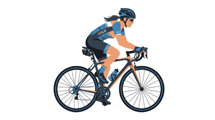 Naklejka premium cyclist on a white background