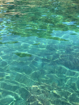 Green emerald sea water surface