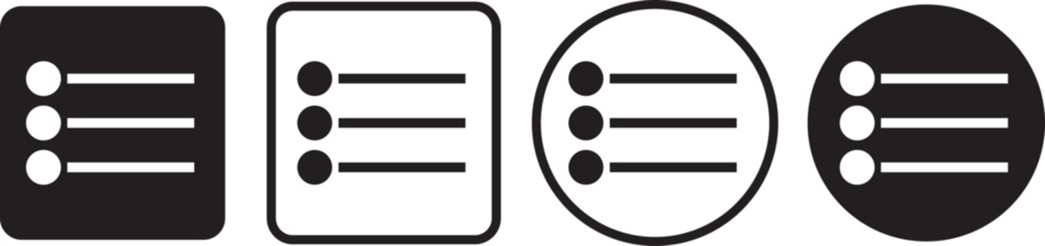 menu icon set. Website navigation symbol. Hamburger web. List menu sign. App burger icons. Menu icon pictogram set. Vector icon designs
