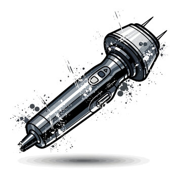 Stylized Electric Taser Gun Illustration