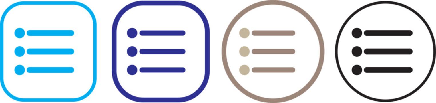 menu icon set. Website navigation symbol. Hamburger web. List menu sign. App burger icons. Menu icon pictogram set. Vector icon designs
