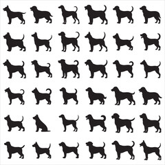 Fototapeta premium Cute Dog Silhouette Clipart
