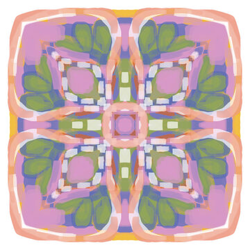 Floral colorful mandala ornament