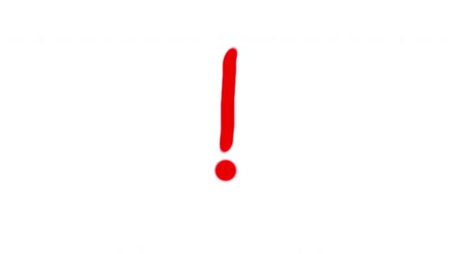 Hand Drawn Exclamation Mark Warning Animated Icon
