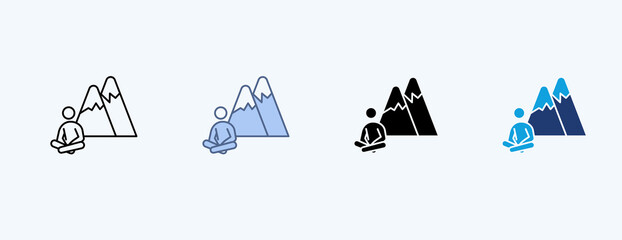 Mountain Retreat Multiple Icon Illustration Vector