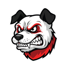 Fototapeta premium Aggressive Animal Mascot Illustration: Snarling Dog Head Graphic Displaying Intense Emotion